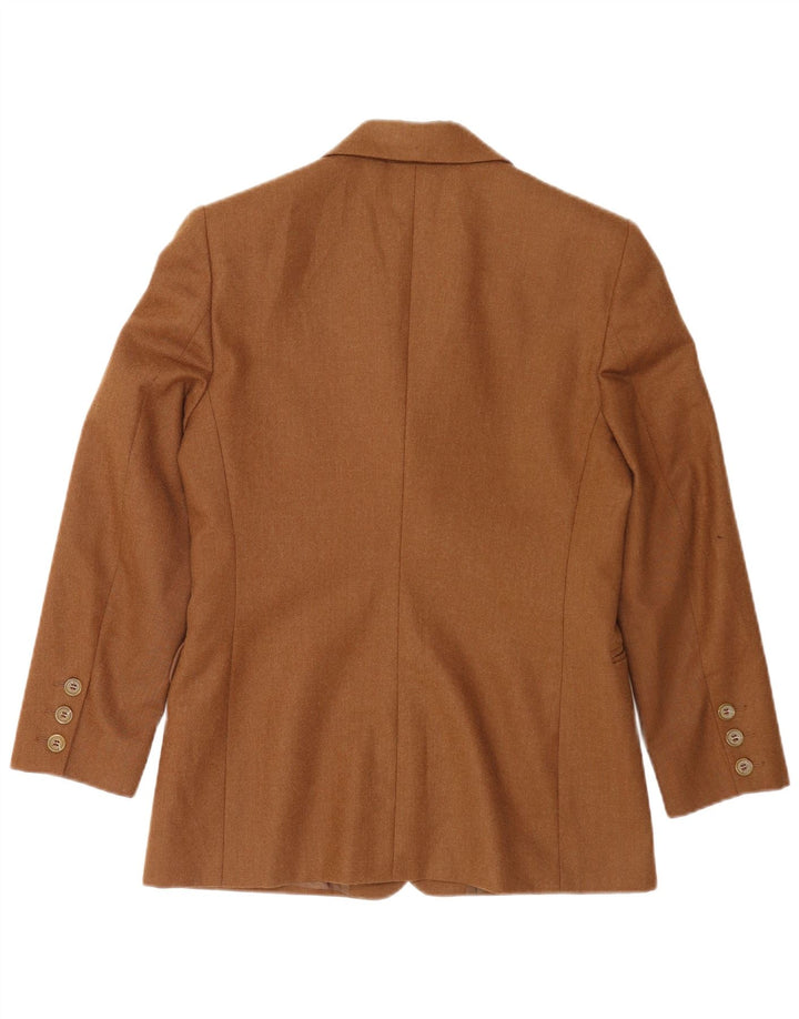 Superior Womens 3 Button Blazer Jacket IT 42 Medium Brown Viscose