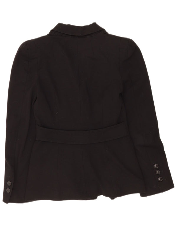 Hobbs Womens 3 Button Blazer Jacket UK 8 Small Black Viscose