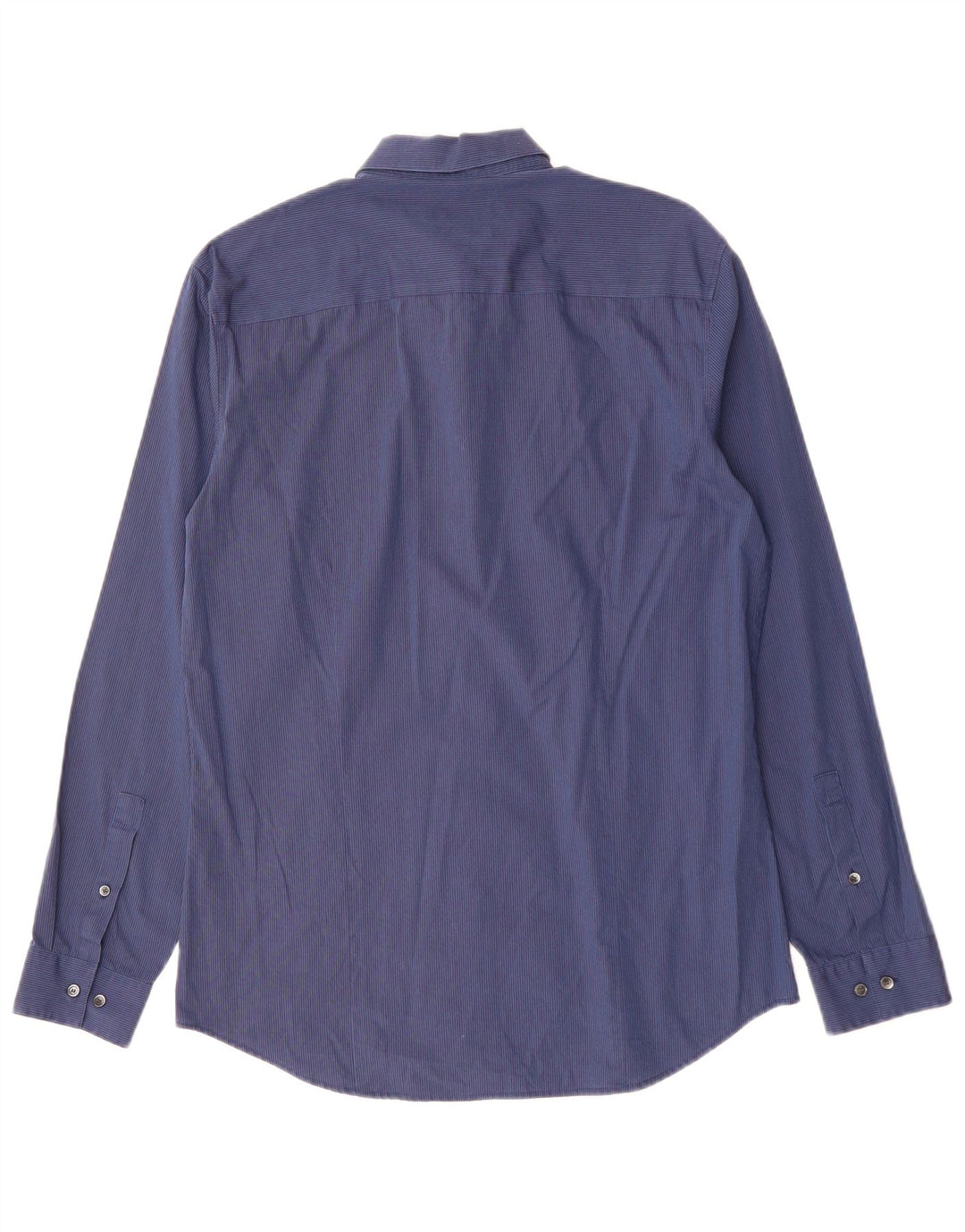 CALVIN KLEIN Mens Shirt Size 15 15 1/2 Medium Navy Blue Pinstripe Cotton
