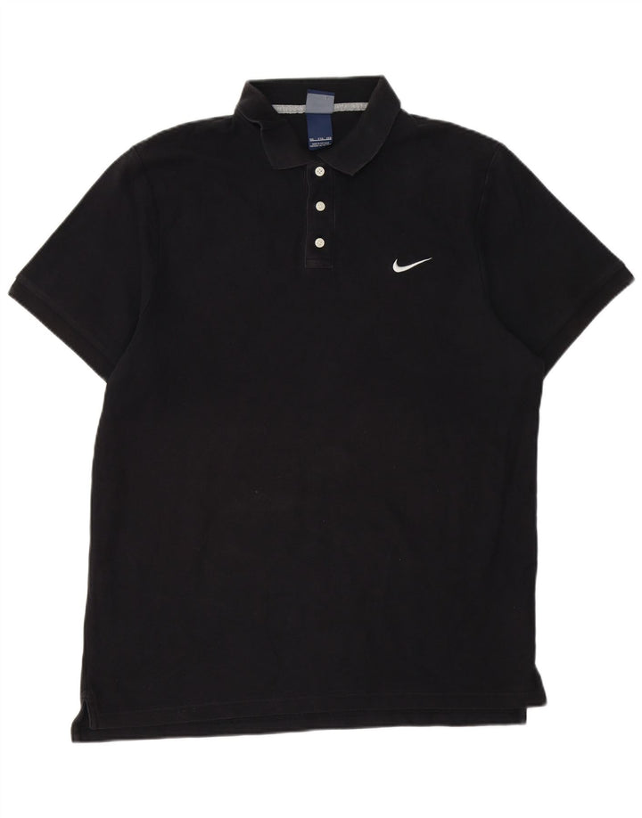 NIKE Mens Polo Shirt 2XL Black Cotton