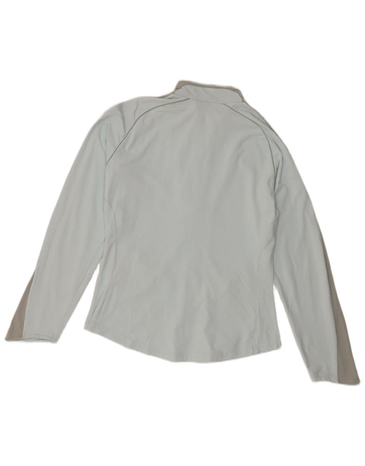 Asics Womens Tracksuit Top Jacket UK 14 Large Blue Colourblock Polyamide