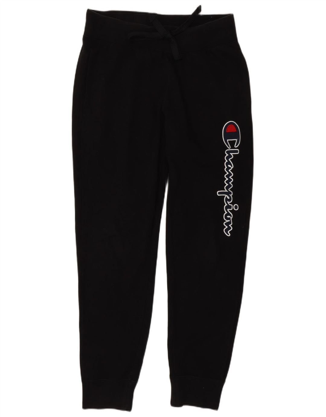 CHAMPION Mens Graphic Tracksuit Trousers Joggers Small  Black Cotton