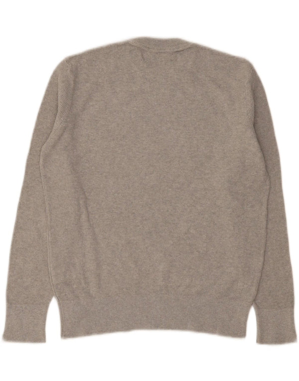 Zara Mens Crew Neck Jumper Sweater Small Grey Cotton