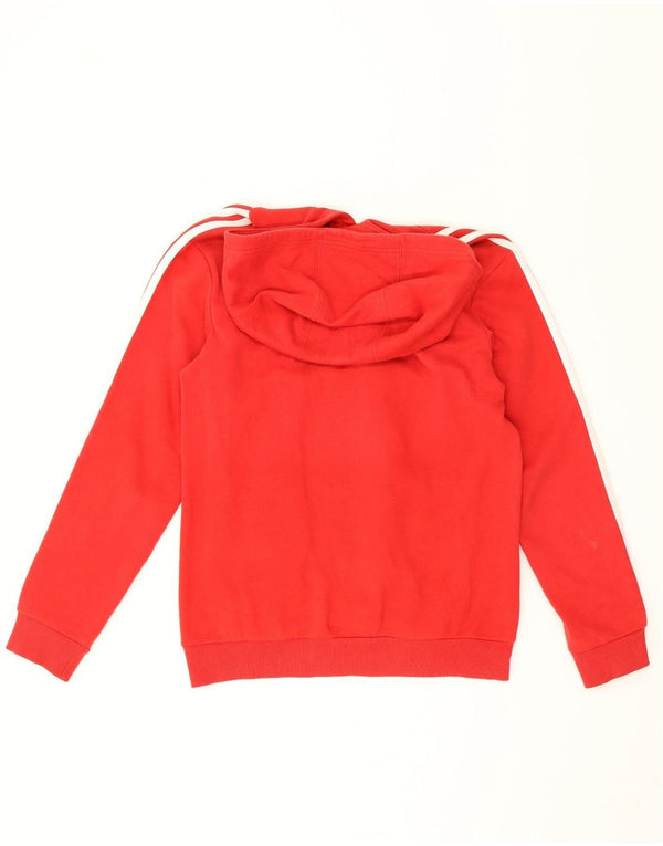Adidas Boys Hoodie Jumper 11-12 Years Red Colourblock Cotton
