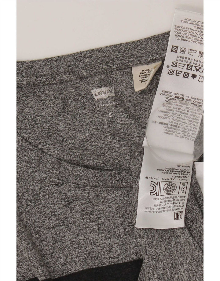 Levi's Womens Graphic T-Shirt Top UK 10 Small Grey Flecked Polyester