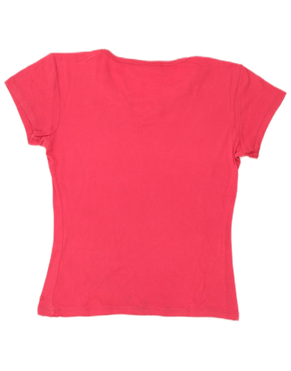 Champion Womens T-Shirt Top UK 18 XL Pink Colourblock