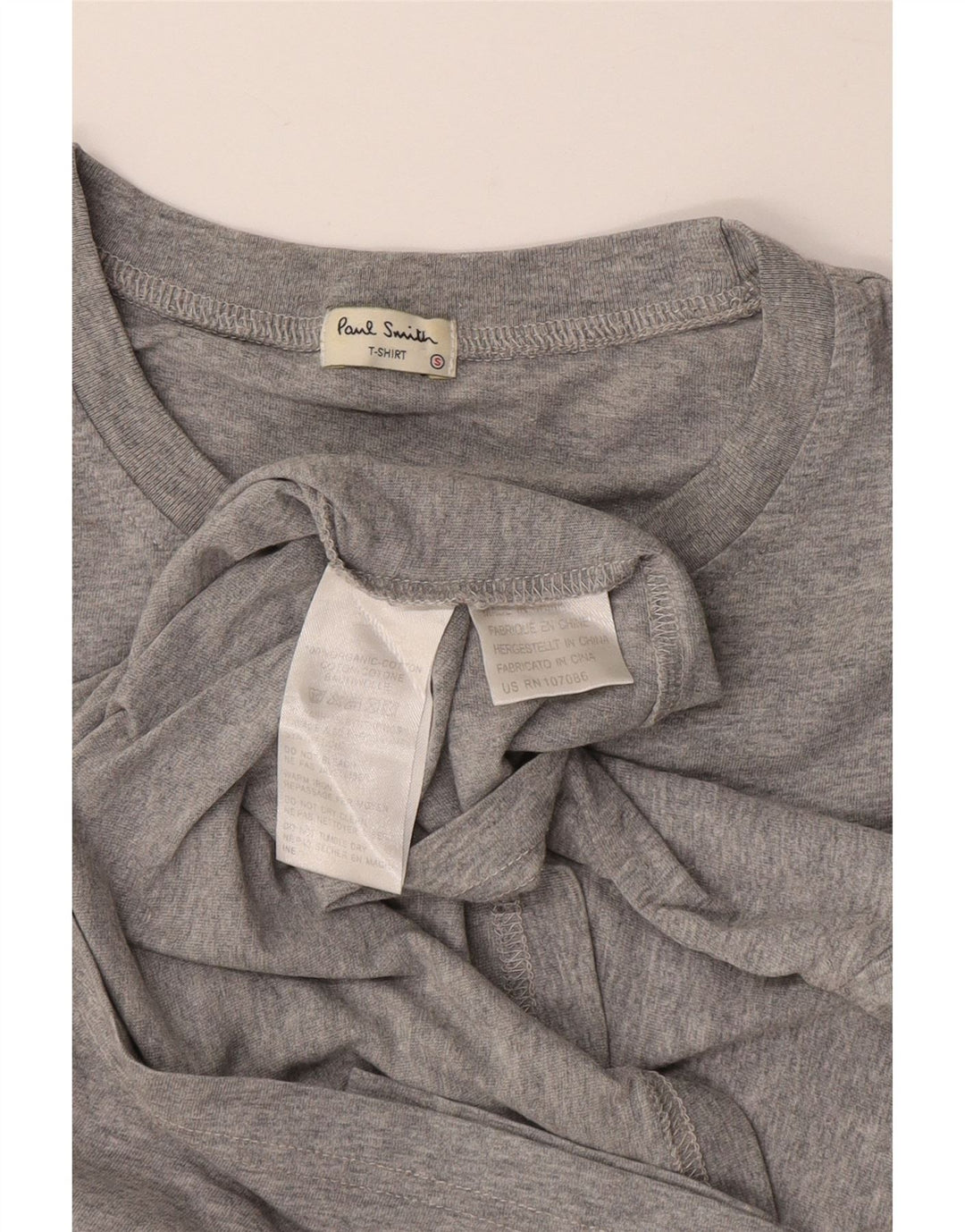 PAUL SMITH Mens Graphic T-Shirt Top Small Grey Animal Print Cotton