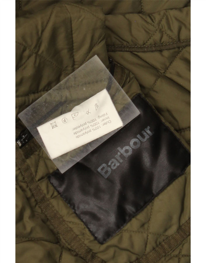 BARBOUR Mens Quilted Jacket UK 40 Large Khaki Polyamide