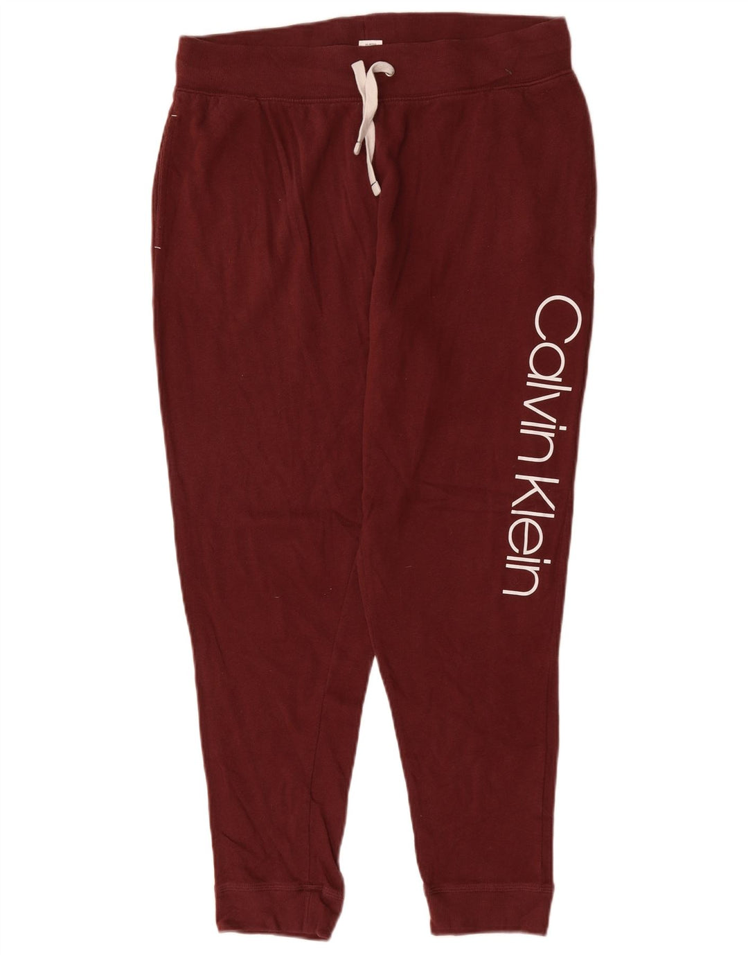 CALVIN KLEIN Mens Graphic Tracksuit Trousers Joggers Large  Burgundy