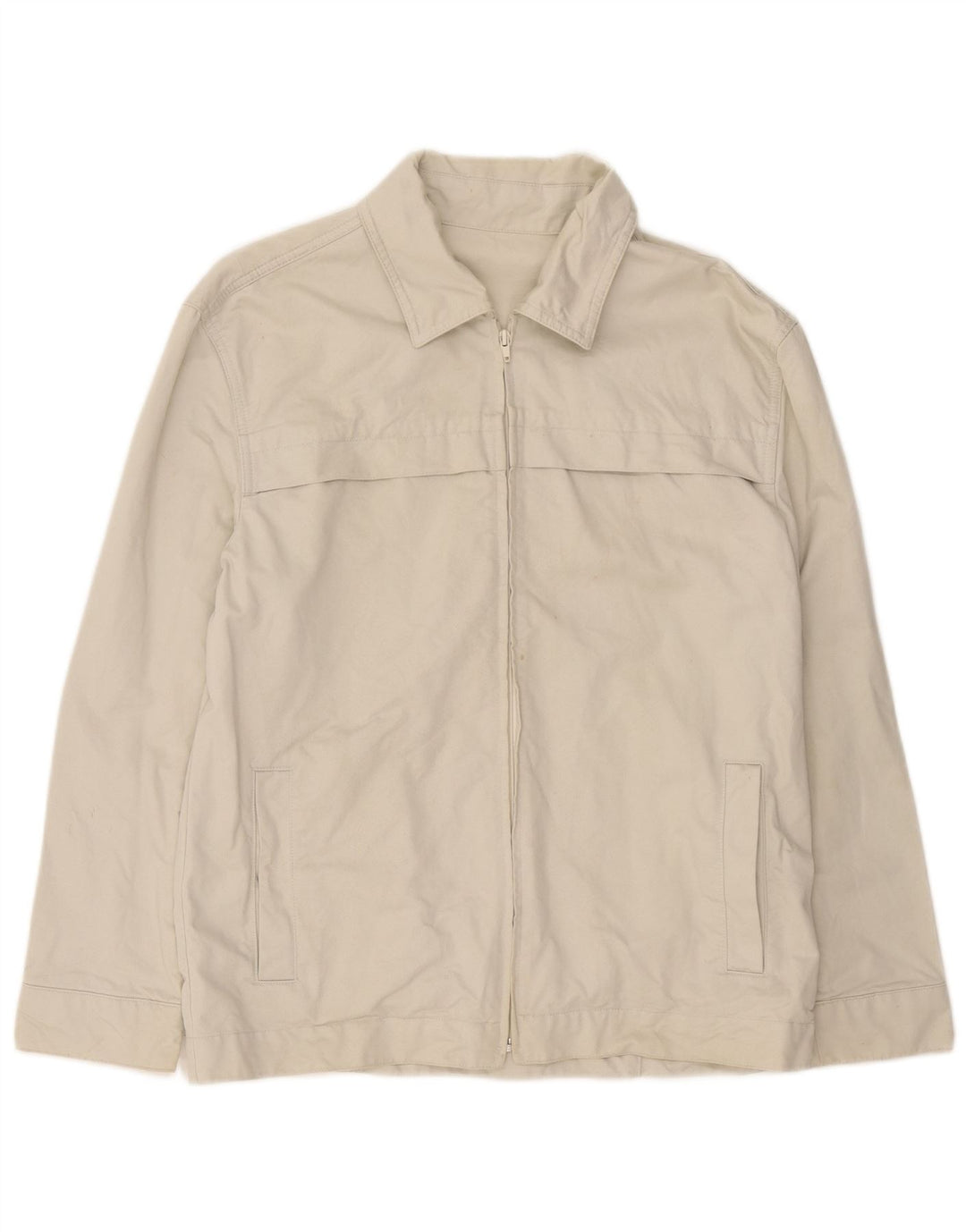 Kappa Mens Bomber Jacket UK 40 Large Beige Cotton