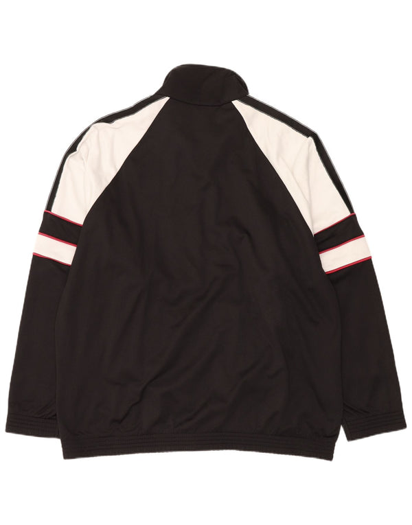 ASICS Mens Graphic Tracksuit Top Jacket IT 56 XL Black Colourblock