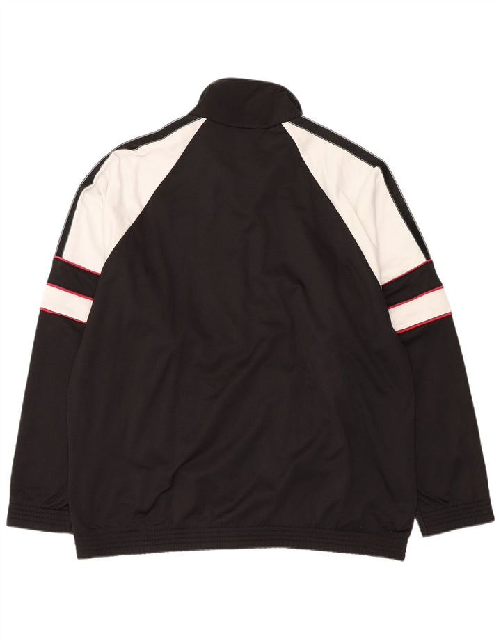 ASICS Mens Graphic Tracksuit Top Jacket IT 56 XL Black Colourblock