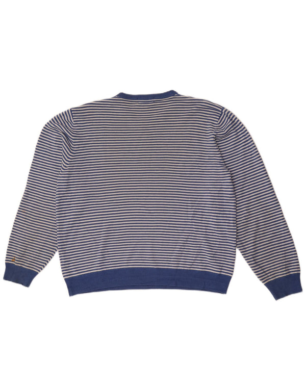 Marks & Spencer Mens Blue Harbour Crew Neck Jumper Sweater XL Blue Striped