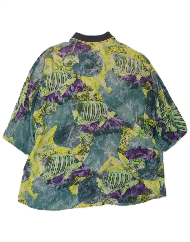 CARREL Mens Abstract Pattern Short Sleeve Shirt Small Multicoloured