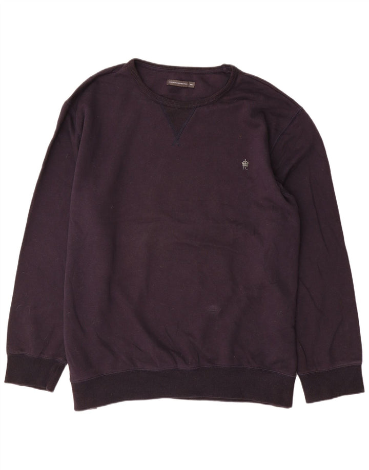 French Connection Mens Sweatshirt Jumper 5XL Navy Blue Cotton