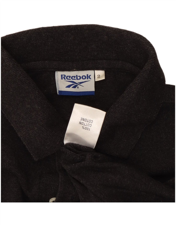REEBOK Mens Polo Shirt Medium Grey Cotton