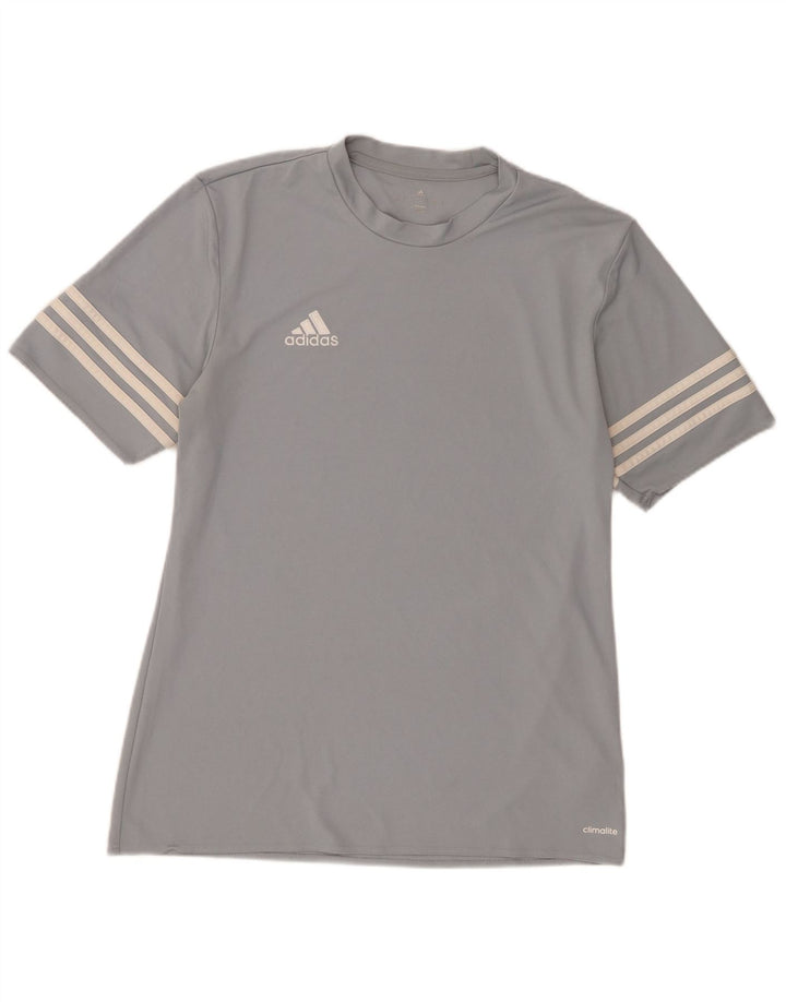 ADIDAS Mens Climalite T-Shirt Top Medium Grey Polyester