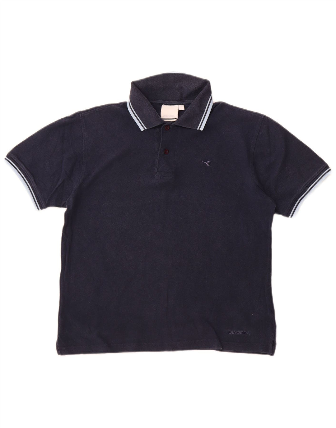 Diadora Mens Polo Shirt Small Navy Blue Cotton