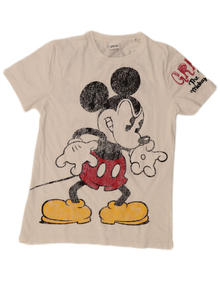 Disney Mens Mickey Mouse Graphic T-Shirt Top Medium White Cotton