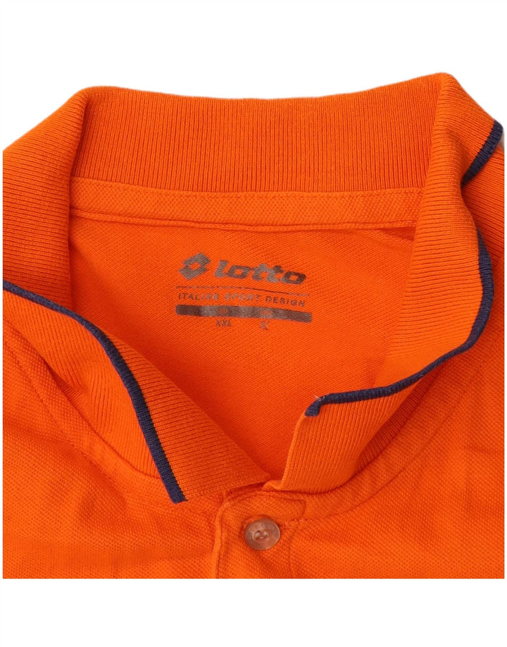 LOTTO Mens Polo Shirt XL Orange Cotton