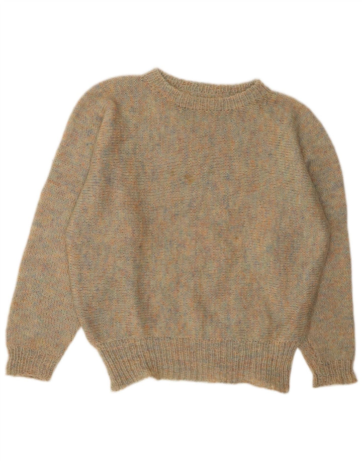 VINTAGE Womens Boat Neck Jumper Sweater UK 14 Large Multicoloured Flecked