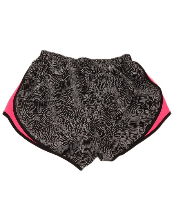NIKE Womens Dri Fit Sport Shorts UK 16 Large  Black Colourblock Polyester