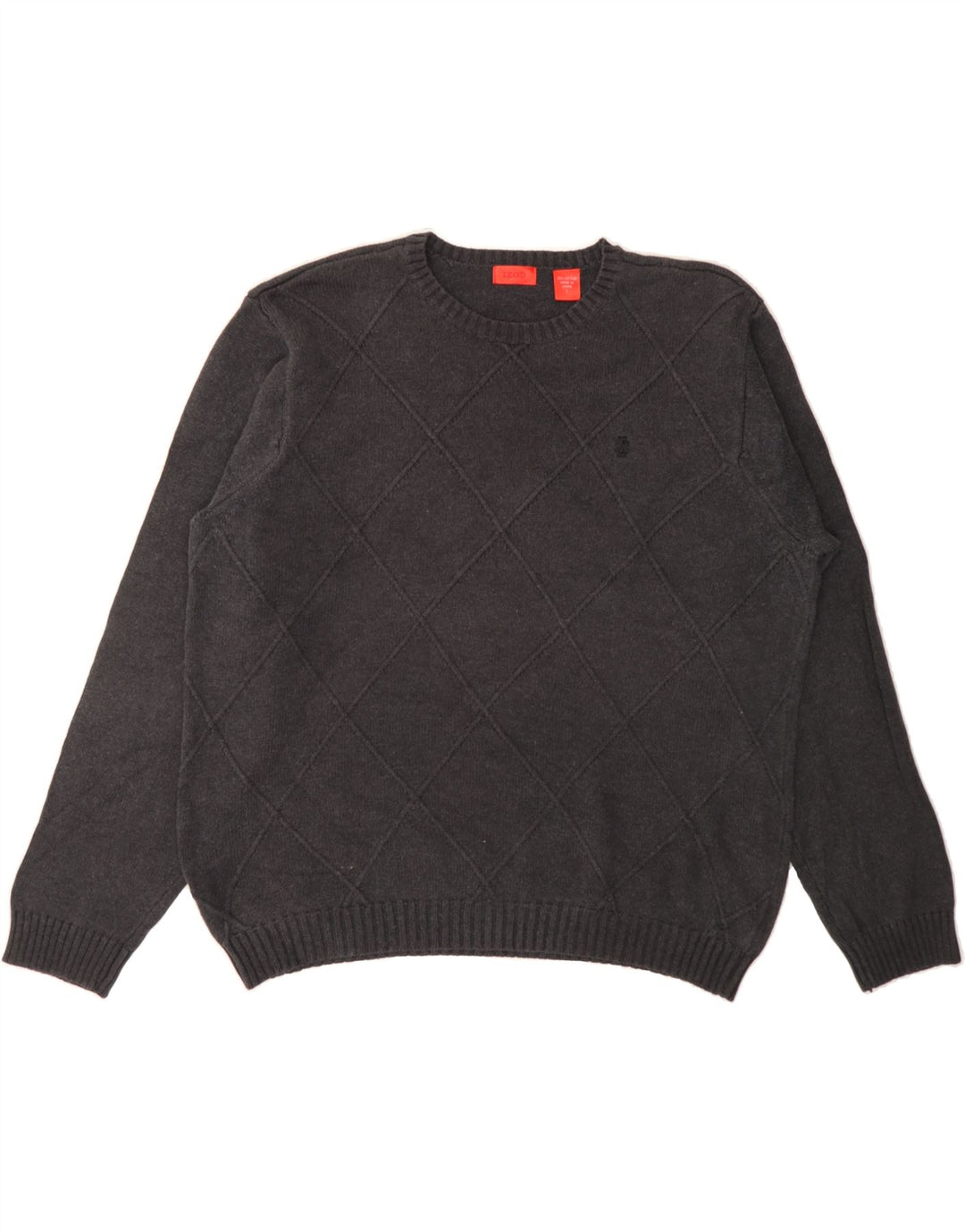 IZOD Mens Crew Neck Jumper Sweater Large Grey Cotton Vintage Izod and Second-Hand Izod from Messina Hembry 