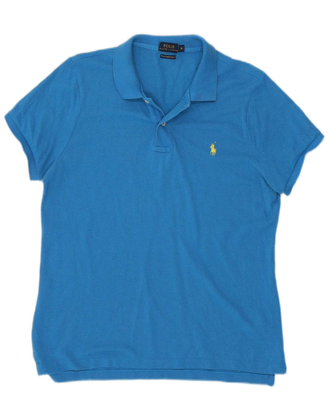 POLO RALPH LAUREN Womens Skinny Polo Shirt UK 18 XL Blue Cotton