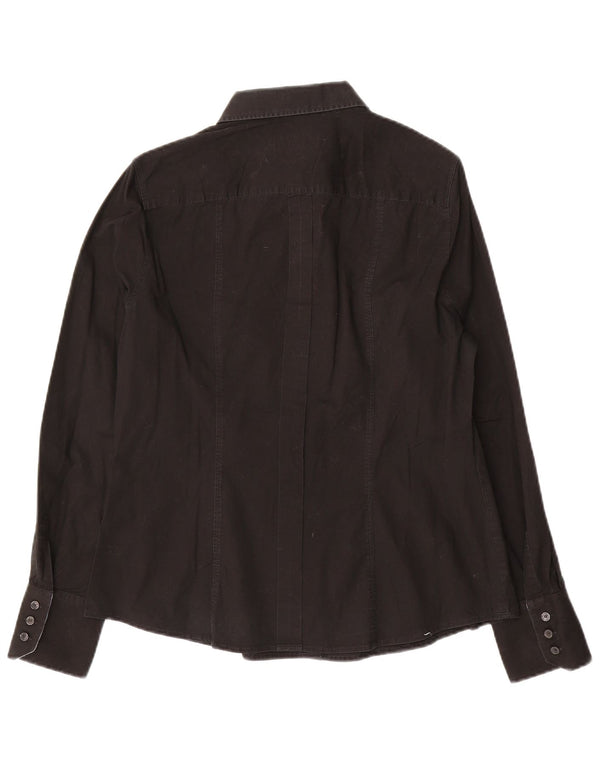 Trussardi Jeans Womens Shirt IT 48 XL Black Cotton