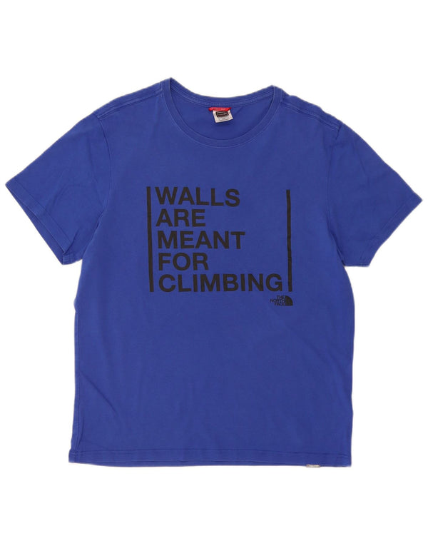 The North Face Mens Graphic T-Shirt Top Medium Blue Cotton