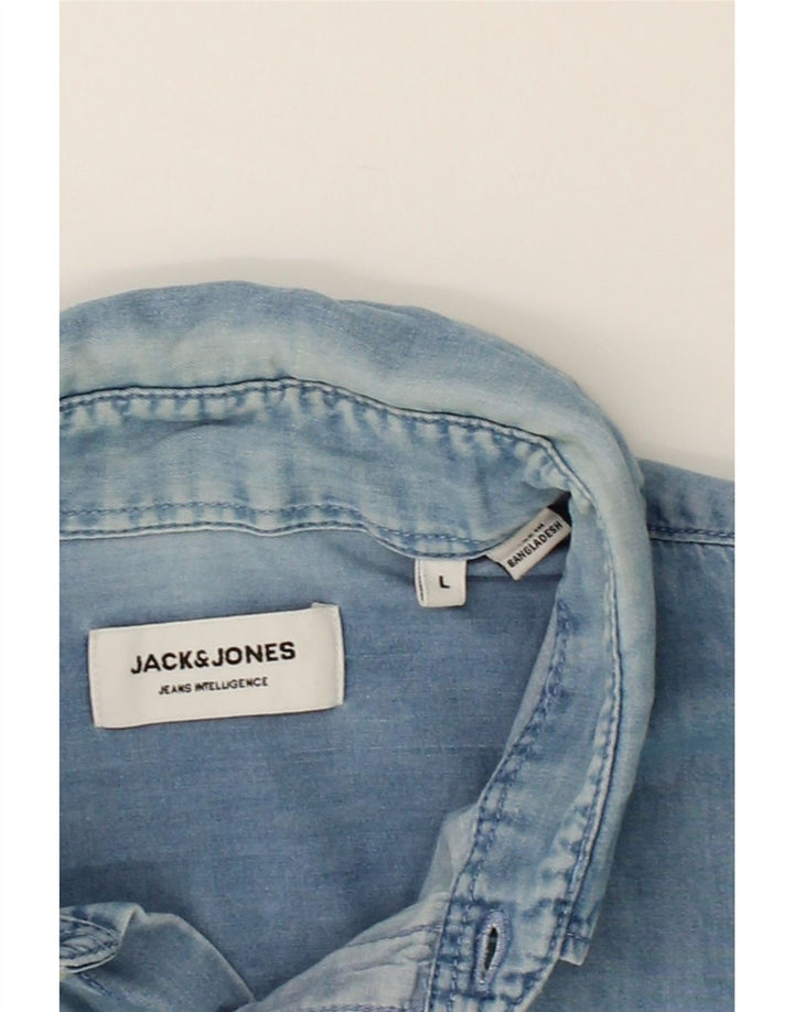 JACK & JONES Mens Denim Shirt Large Blue Cotton Vintage Jack & Jones and Second-Hand Jack & Jones from Messina Hembry 
