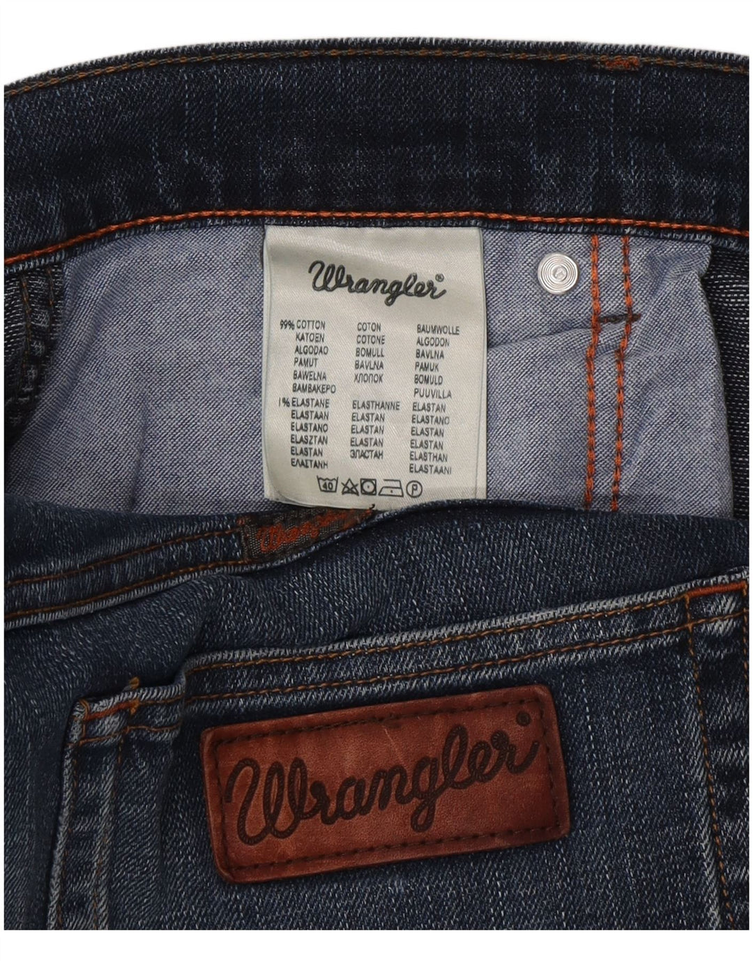 Wrangler Mens Straight Jeans W34 L30 Blue Cotton