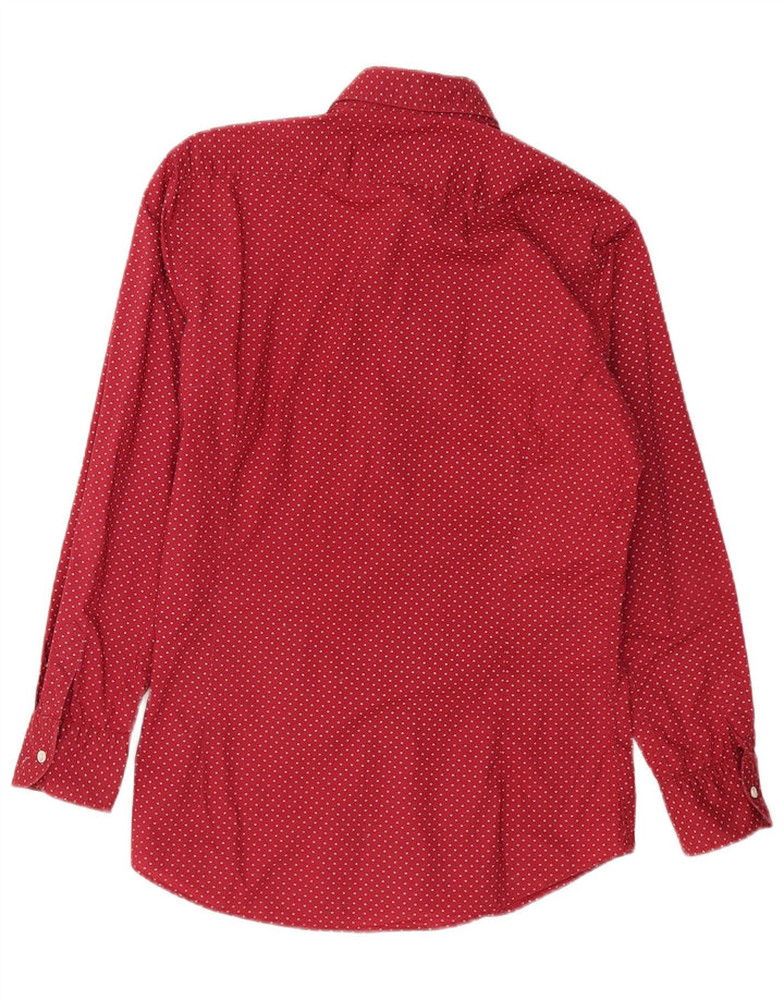 Massimo Dutti Mens Shirt Small Red Spotted Cotton