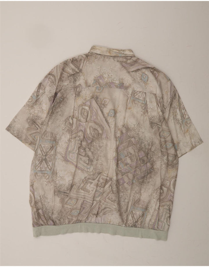 CANDA Mens Short Sleeve Pullover Shirt 2XL Grey Geometric Vintage Canda and Second-Hand Canda from Messina Hembry 