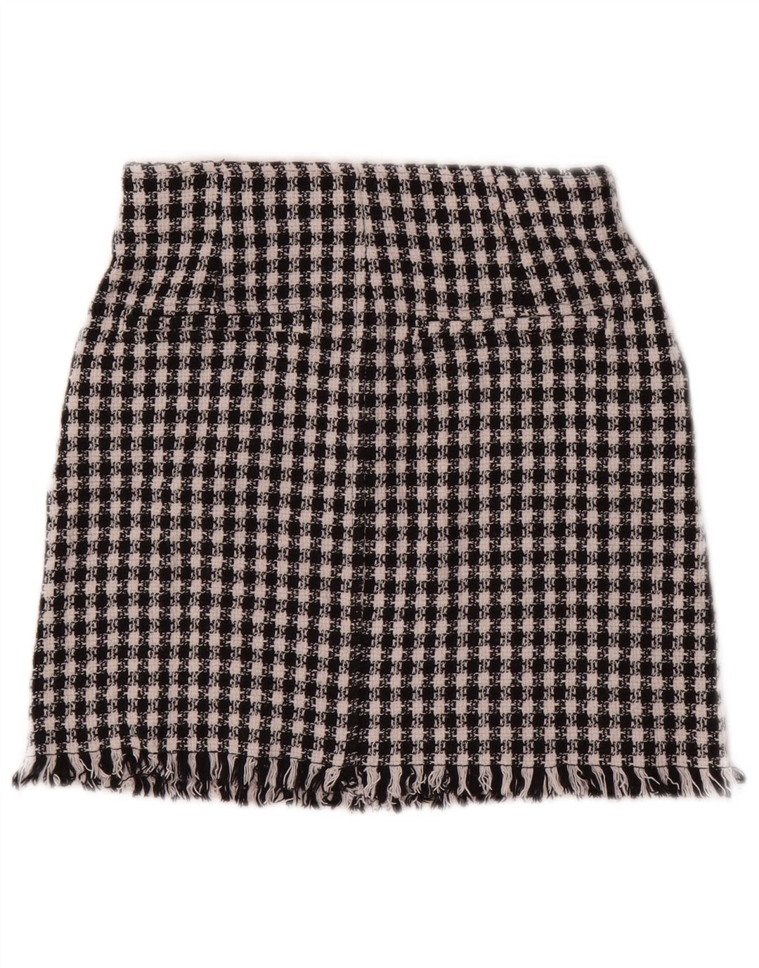 Zara Womens Mini Skirt XS W24  Black Houndstooth Cotton