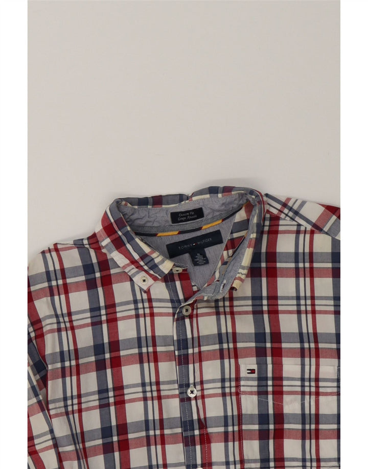 TOMMY HILFIGER Mens Coupe Ajustee Custom Fit Shirt Medium Red Check Cotton Vintage Tommy Hilfiger and Second-Hand Tommy Hilfiger from Messina Hembry 