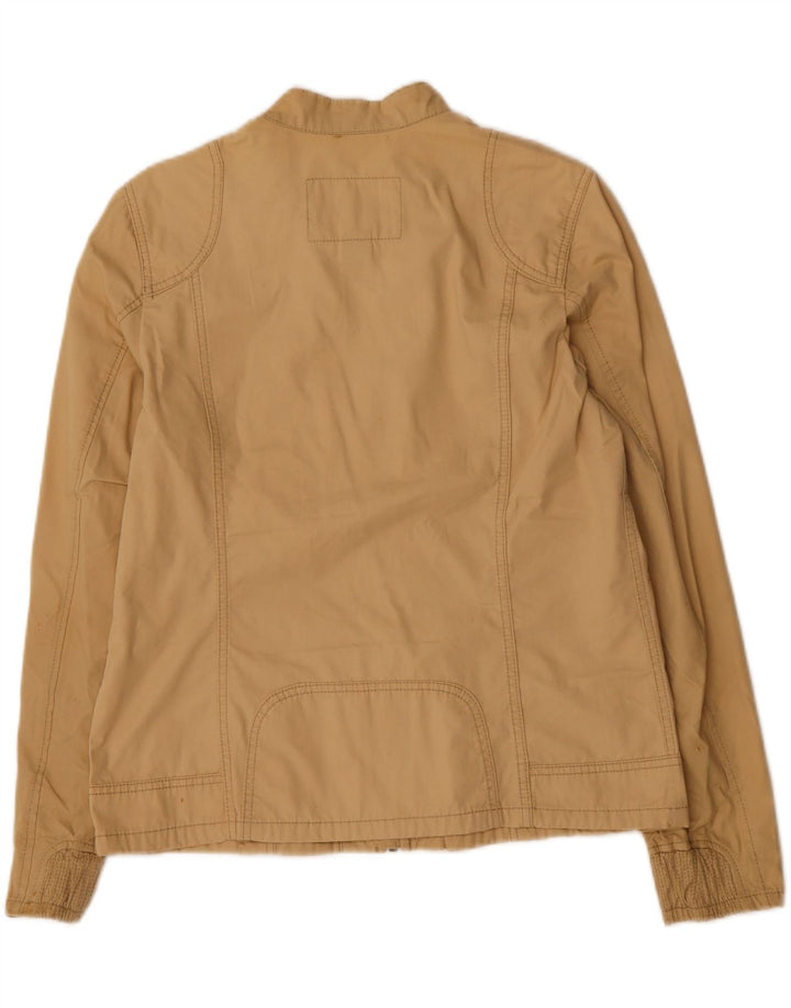 EDDIE BAUER Womens Seattle Bomber Jacket UK 16 Large Beige Cotton