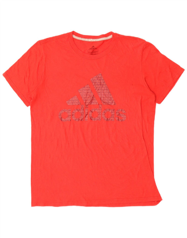 Adidas Mens Climalite Graphic T-Shirt Top Large Red Polyester