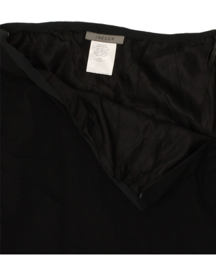 JAEGER Womens Midi Skirt UK 12 Medium W28  Black Wool