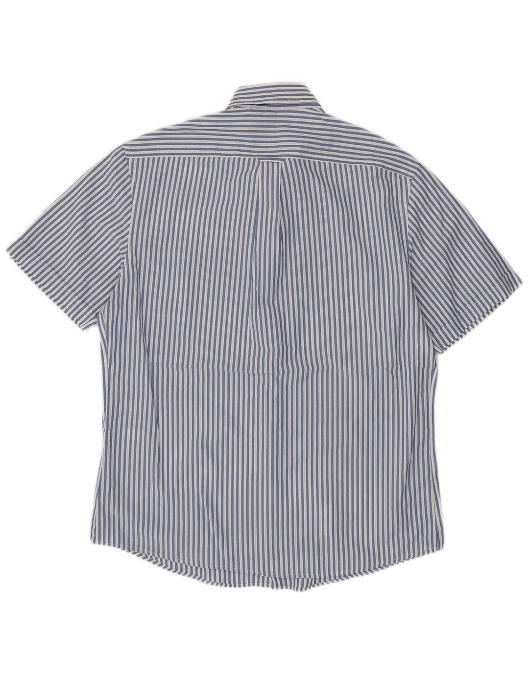 IZOD Mens Short Sleeve Shirt Large Blue Pinstripe Cotton