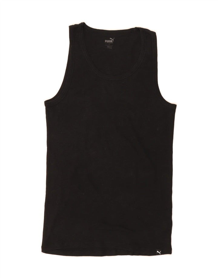 PUMA Womens Vest Top UK 14 Large Black Cotton Vintage Puma and Second-Hand Puma from Messina Hembry 