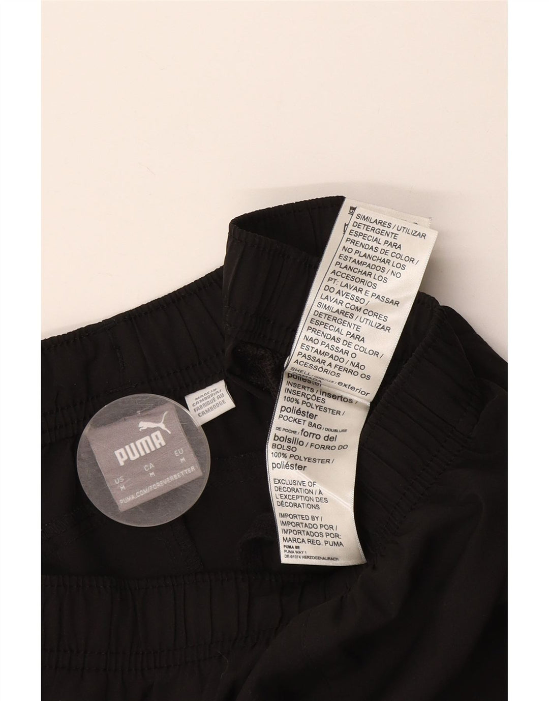 Puma Mens Graphic Sport Shorts Medium  Black Polyester
