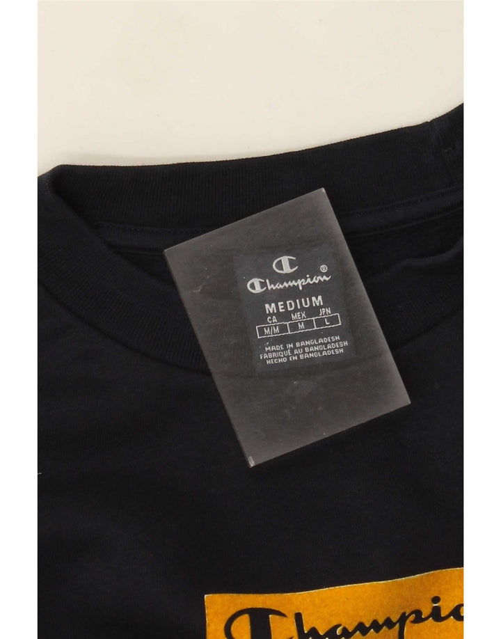 Champion Mens Graphic Sweatshirt Jumper Medium Black
