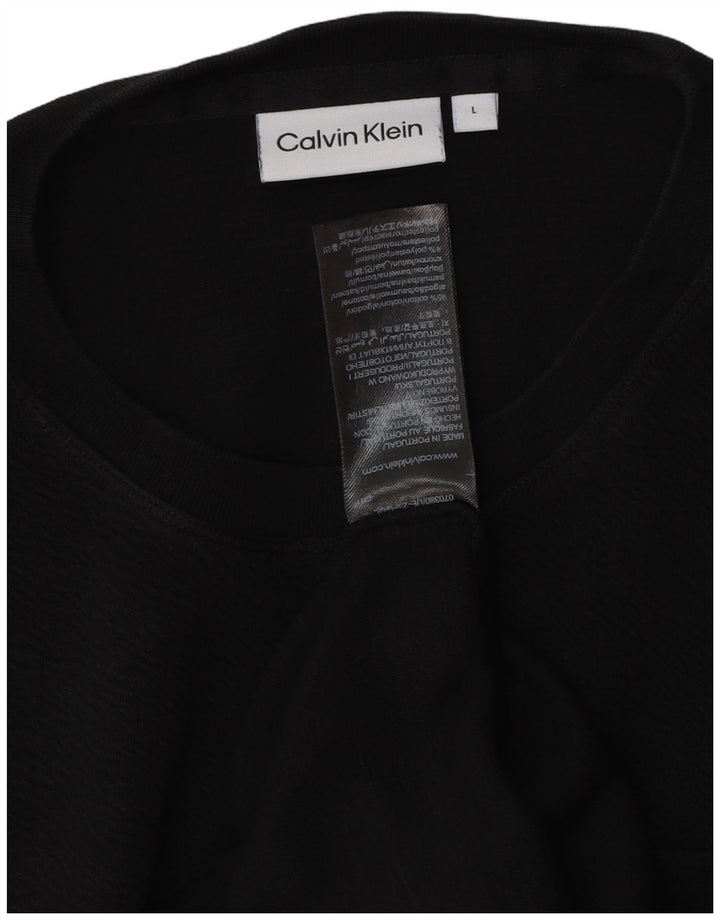 Calvin Klein Mens T-Shirt Top Large Black Cotton