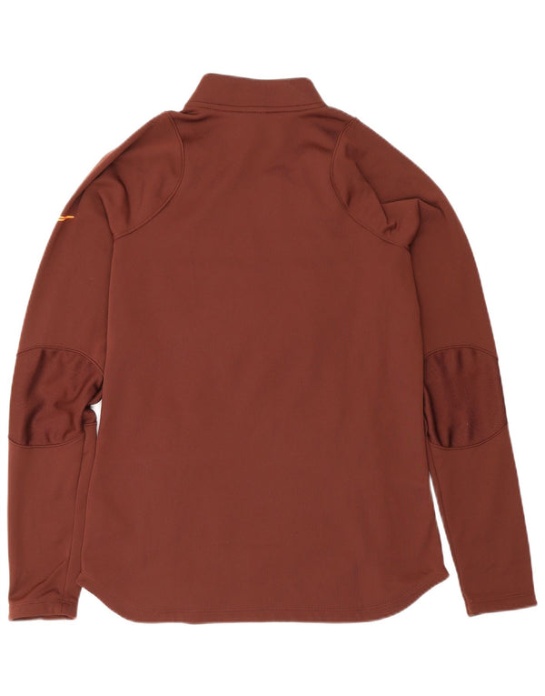 Nike Womens Therma-Fit Zip Neck Pullover Tracksuit Top UK 10 Small Brown