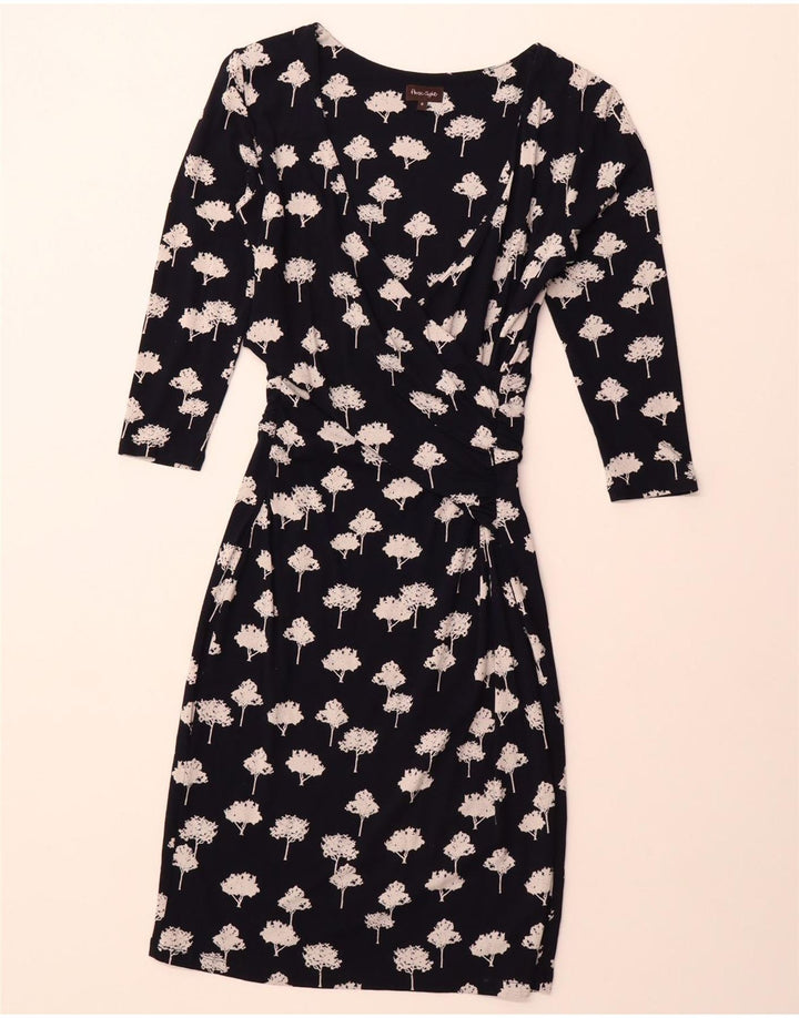 PHASE EIGHT Womens Abstract Pattern Sheath Dress UK 8 Small Black
