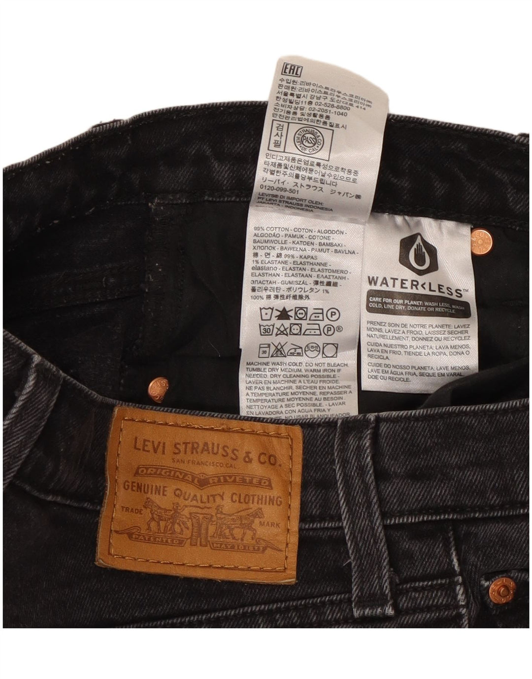 Levi's Womens Denim Shorts W29 Medium Black Cotton
