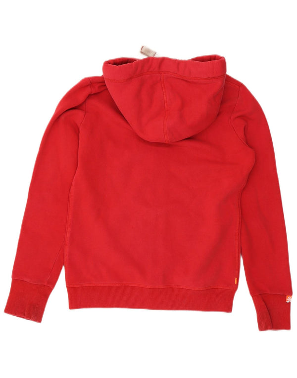 Superdry Mens Zip Hoodie Sweater Small Red Cotton