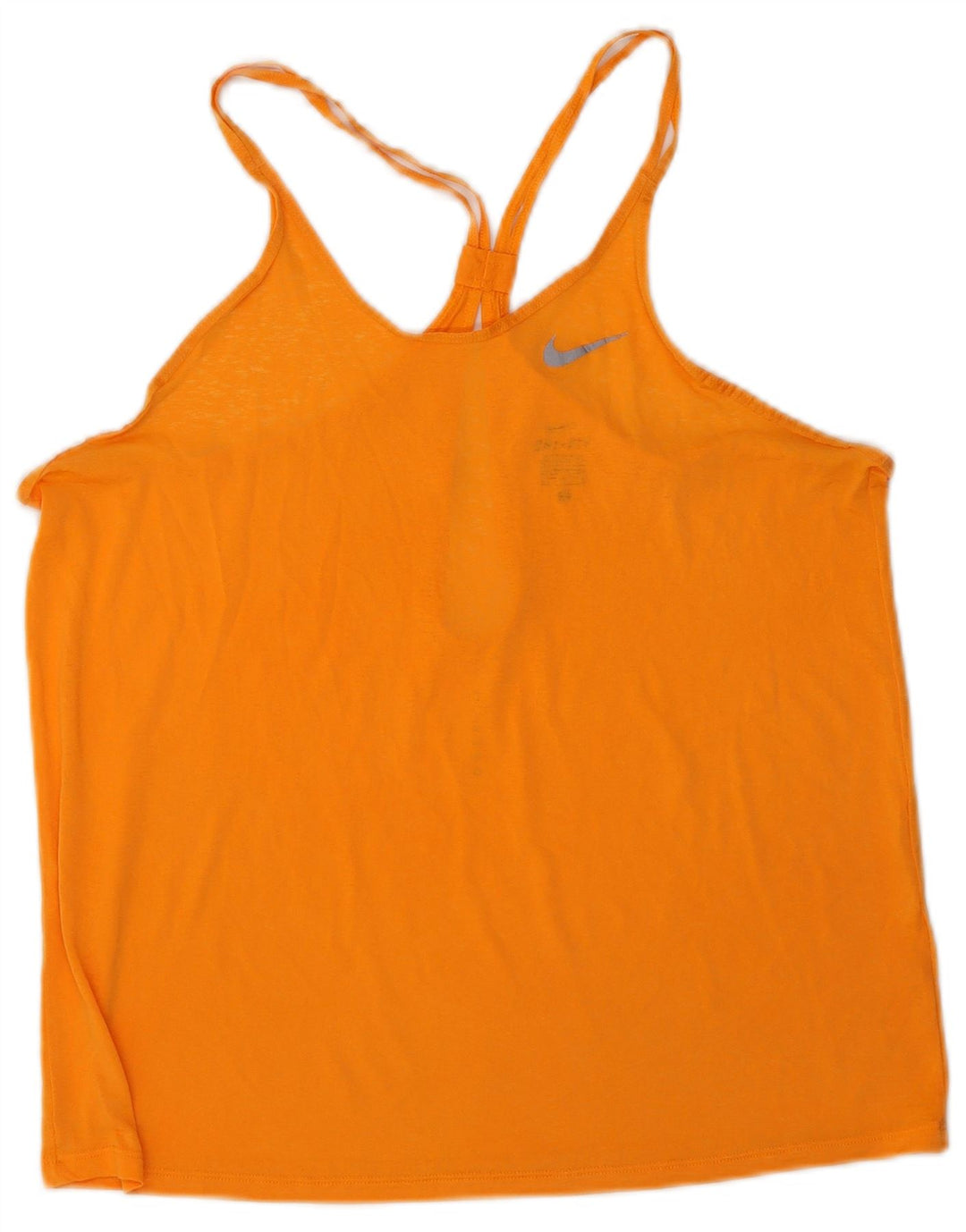 NIKE Womens Dri Fit Vest Top UK 14 Large Orange