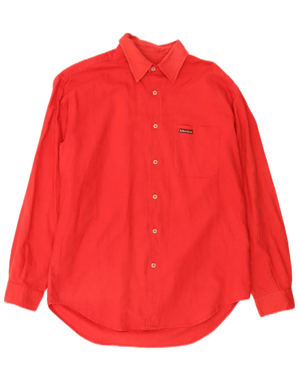 MARLBORO CLASSICS Mens Shirt Large Red Linen